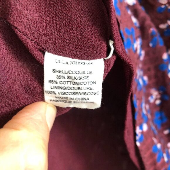 ULLA JOHNSON Floral Print One Shoulder Off Top XS Size - Picture 8 of 10